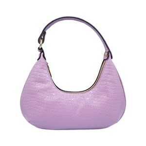 Tigerstars Purple Moc Croc Print Hobo Shoulder Bag